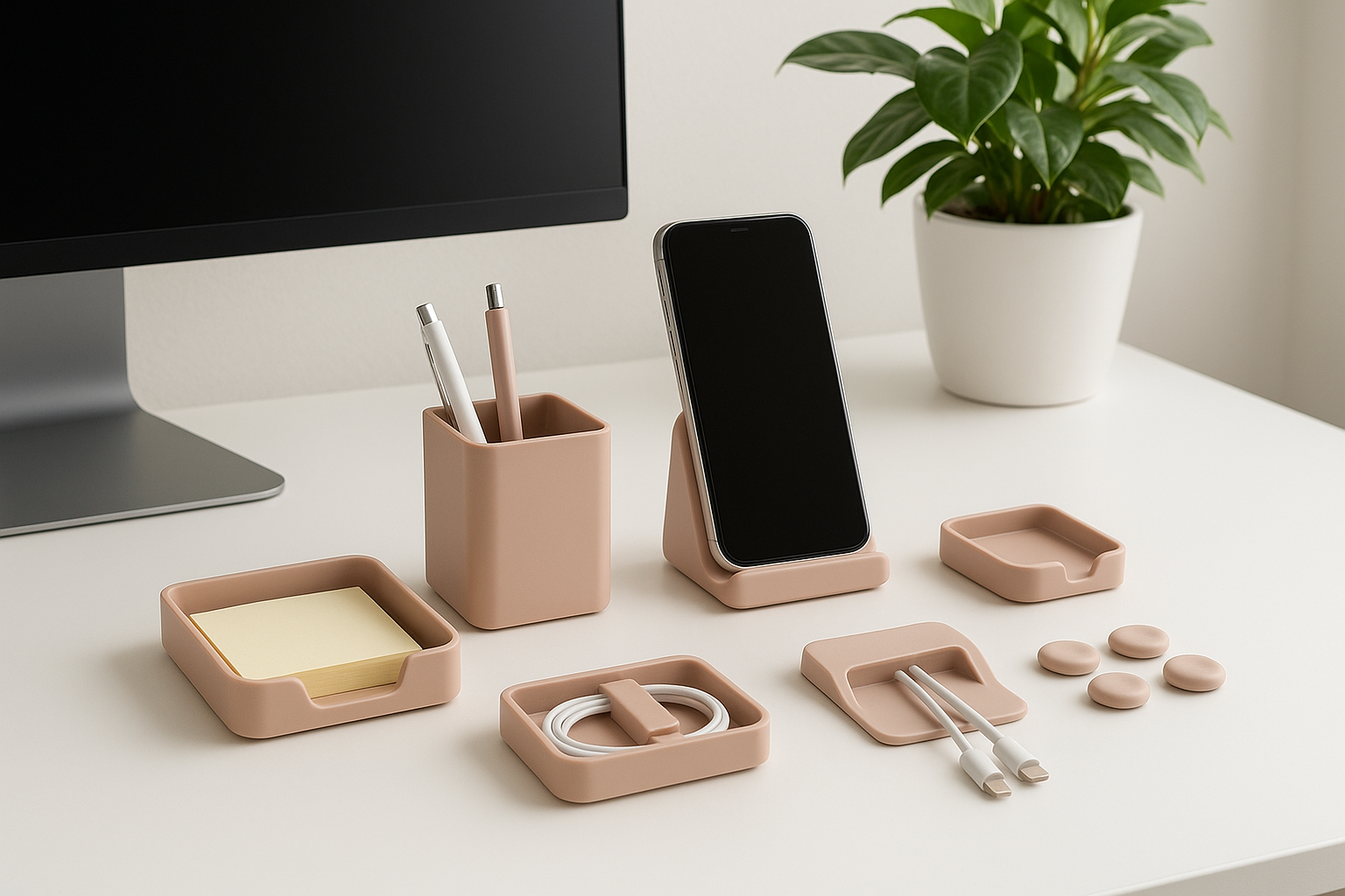 DeskBloom Aesthetic Desk Organizer Kit
